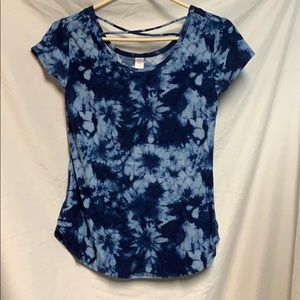 Blue and white tie dye shirt